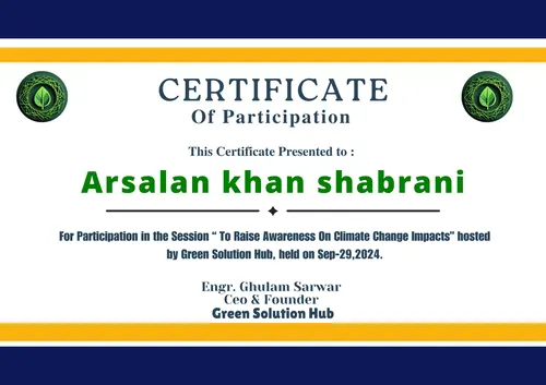 Climate Change Impacts Awareness Certificate