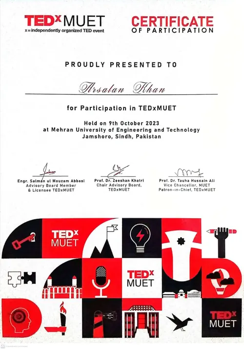 TEDxMUET Certificate of Participation