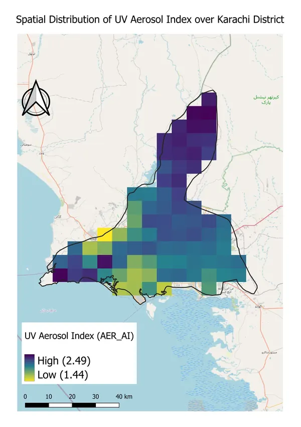 Karachi Aerosol Index Map